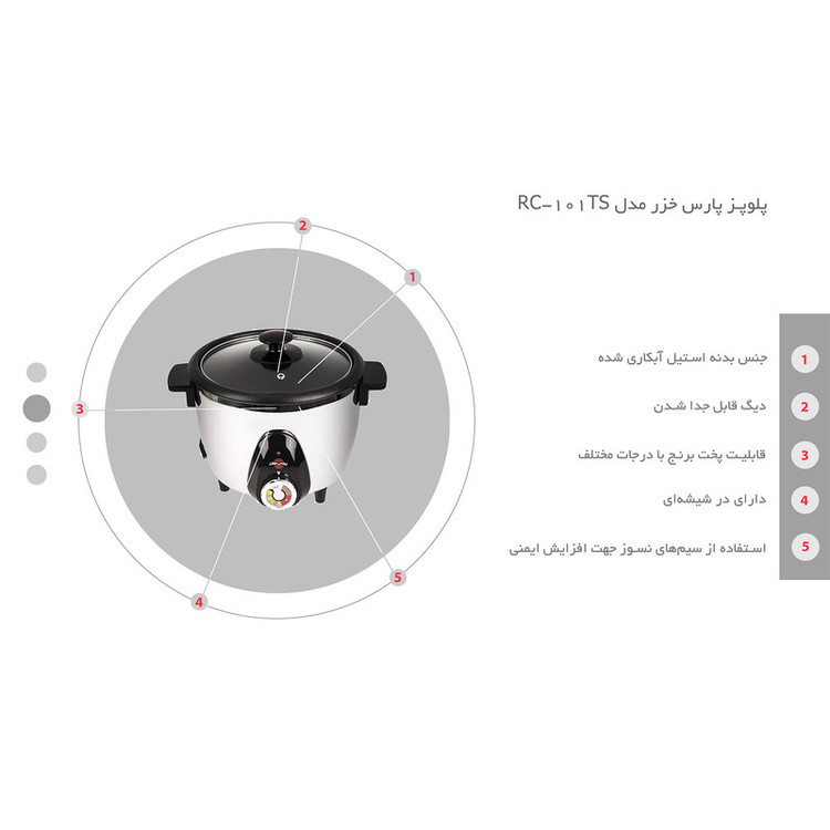 پلوپز پارس خزر مدل RC-101TS